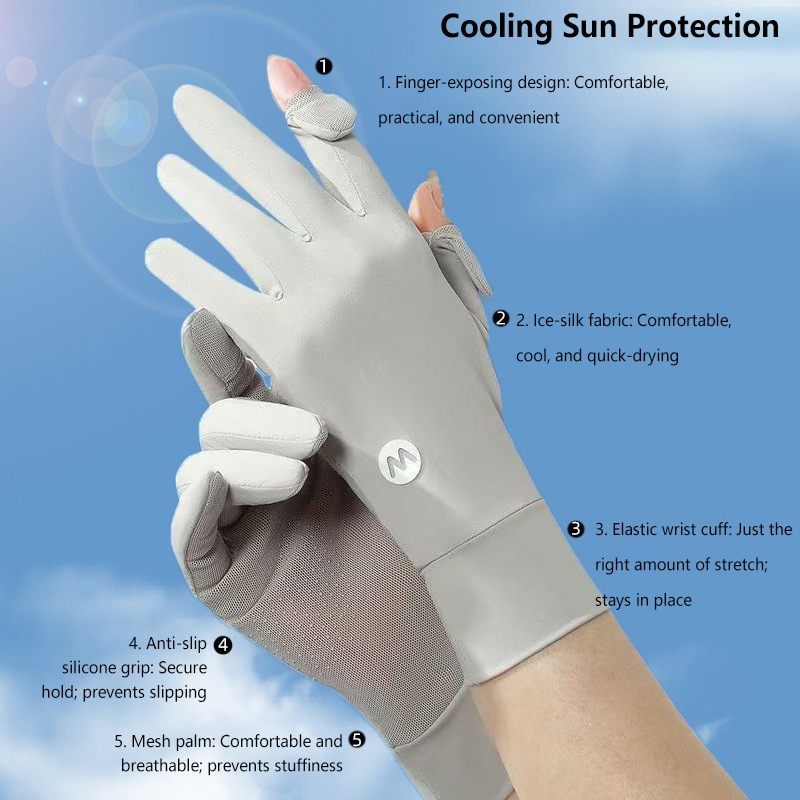 Sunscreen Ice Silk Breathable  - Outdoor Sport Gloves recension och pris