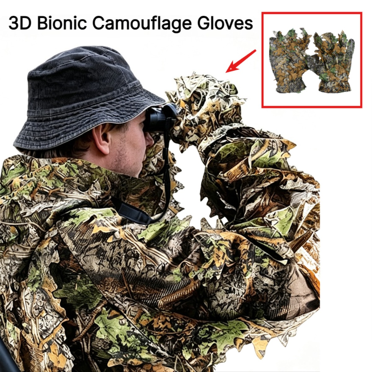3D Camouflage Leaf Hunting Glo - Outdoor Sport Gloves recension och pris