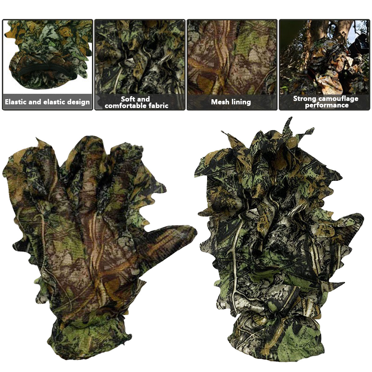 3D Camouflage Leaf Hunting Glo - Outdoor Sport Gloves recension och pris